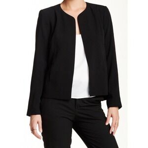 NEW EILEEN FISHER Black Round Neck Straight Jacket Women's Size 10